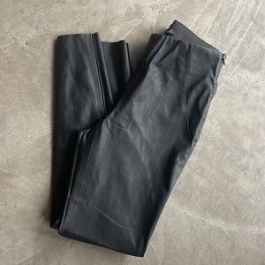 Zara faux leather pants w/ zipper at ankle